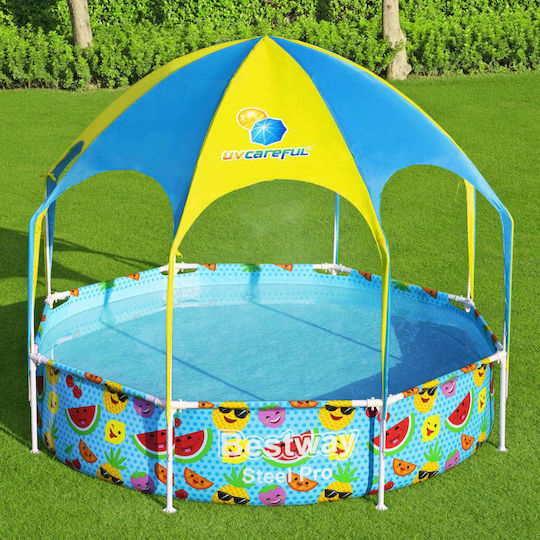 Bestway Piscină Rotundă Pentru Copii PVC 1688lt Cu Cadru Metalic 244x51cm Albastru