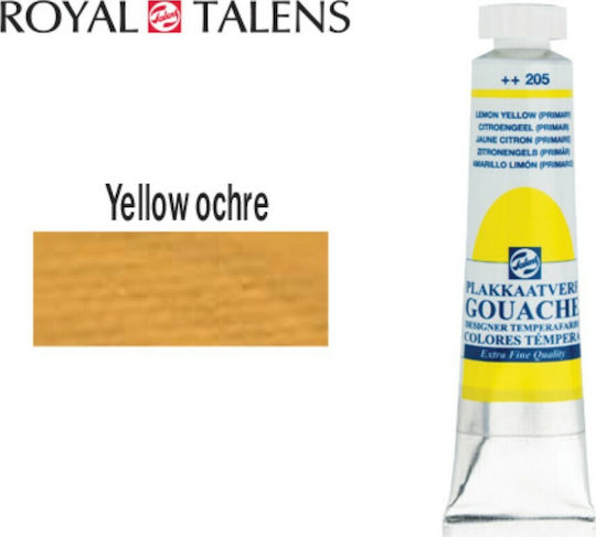 Royal Talens Extra Fine Tempera Paints Yellow Ochre 227 in Tube 20ml 1pcs