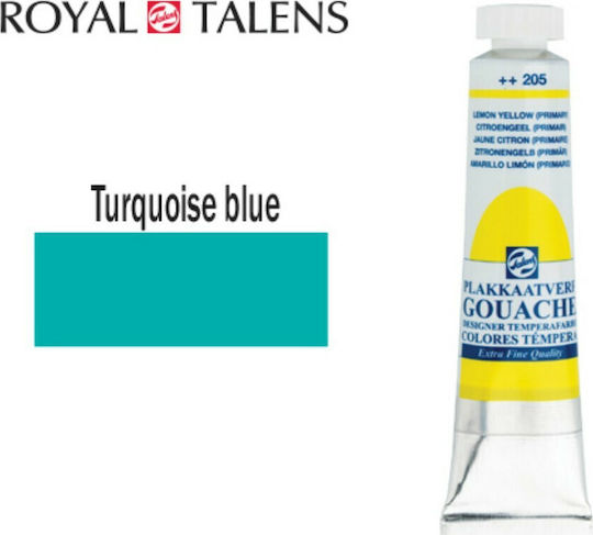 Royal Talens Extra Fine Tempera Paints Turquoise Blue 522 in Tube 20ml 1pcs