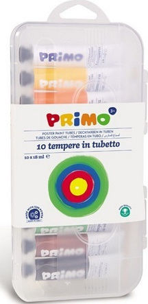Primo Tempera Paints Multicolour in Tube 18ml 10pcs
