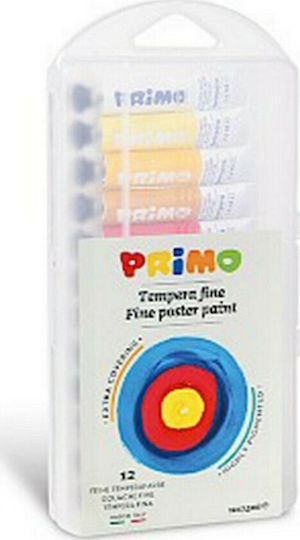 Primo Tempera Paints Multicolour in Tube 7.5ml 12pcs