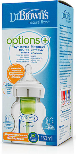 Dr. Brown's Plastic Baby Bottle Options Anti-Colic with Silicone Nipple for 0+, 0+ m, months 150ml