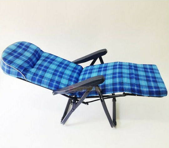 Escape Lounger-Armchair Beach with Recline 6 Slots Blue 105cm