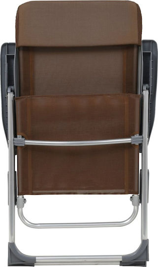 vidaXL Chair Beach Aluminium Brown 57x73.5cm Set of 2pcs
