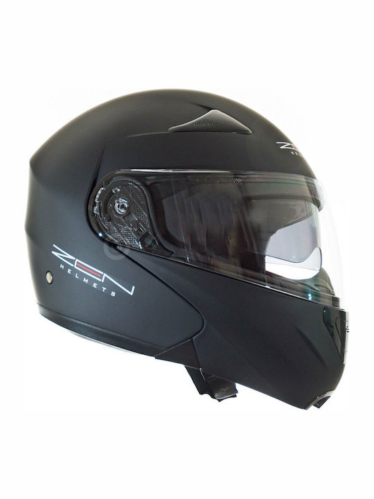 Zen ZN-301 Black Matt Motorcycle Helmet Flip-Up ECE 22.05 with Sunvisor