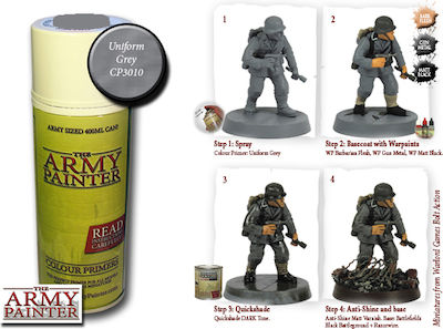 The Army Painter Primer Model Making Paint in Spray Uniform Grey 400ml CP3010