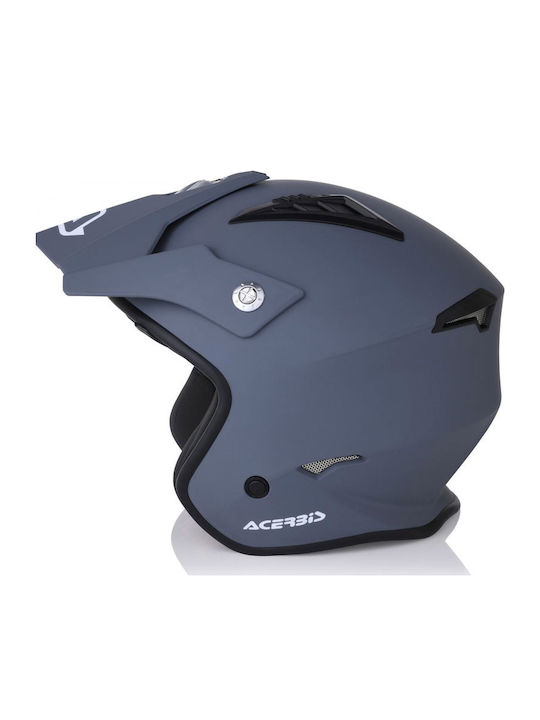 Acerbis Aria Matt Grey Motorcycle Helmet Jet 1050gr with Sunvisor