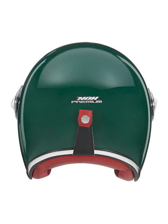 Nox Heritage English Green Motorcycle Helmet Jet 1350gr with Sunvisor