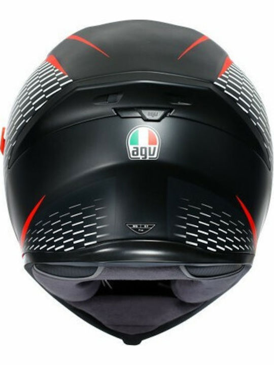 AGV K5 S Matt Black White Red Motorcycle Helmet Full Face 1390gr with Pinlock and Sun Visor