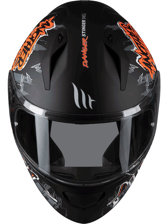 MT Stinger Danger Matt Fluo Orange Κράνος Μηχανής Full Face DOT / ECE 22.05 1450gr
