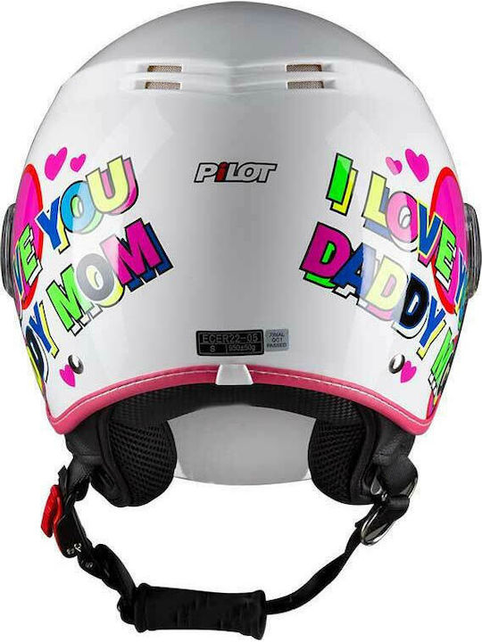 Pilot Fazer Junior Pink Kids Motorcycle Helmet Jet ECE 22.05 900gr