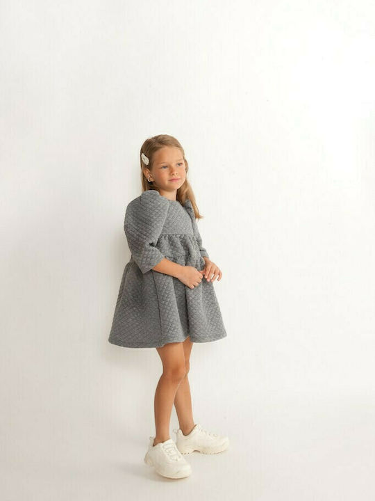 Alice Kids Dress Long Sleeve Gray