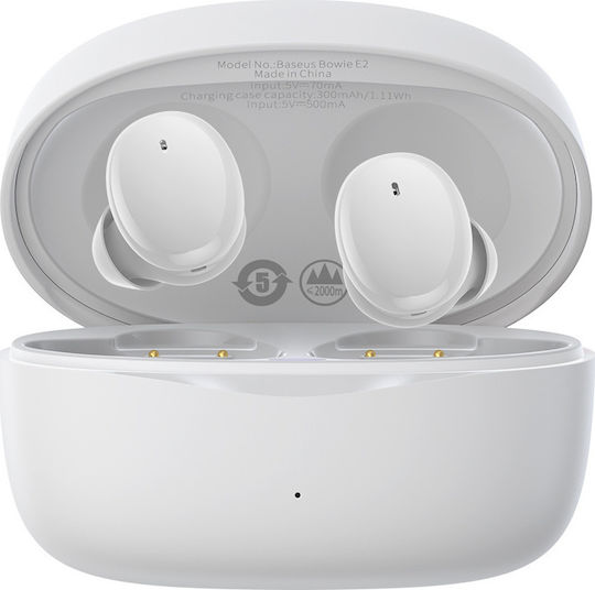 Baseus Bowie E2 In-ear Bluetooth Handsfree Earphones with Charging Case White