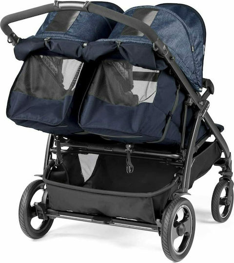 Peg Perego Book For Two Doppelter Kinderwagen Geeignet für Neugeborene Blau 14kg 54499GL51RO51