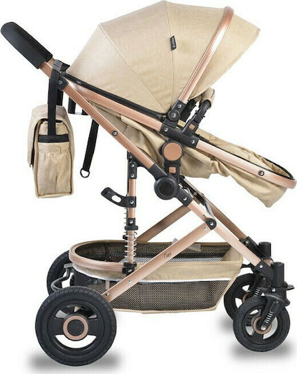 Moni Ciara Adjustable 2 in 1 Baby Stroller Suitable for Newborn Beige 12kg