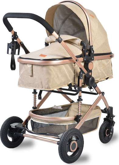 Moni Ciara Adjustable 2 in 1 Baby Stroller Suitable for Newborn Beige 12kg