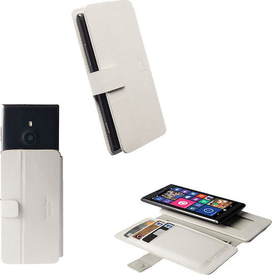 Krusell Leather Malmo Flipwallet Slide 4XL (Λευκό)