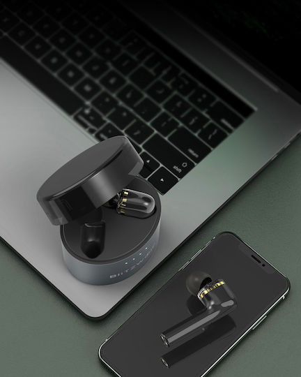 BlitzWolf BW-FYE8 In-ear Bluetooth Handsfree Ακουστικά με Αντοχή στον Ιδρώτα και Θήκη Φόρτισης Μαύρα