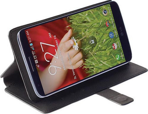 Krusell Leather Malmo Flipwallet Slide Caz carte până la 4.5" Negru