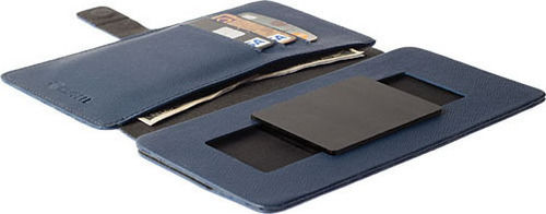 Krusell Leather Malmo Flipwallet Slide 4XL Buchhülle bis 4.7" Blau