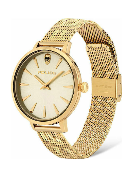 Police Miona Watch with Gold Metal Bracelet