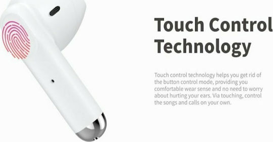 Havit TW916 Earbud Bluetooth Handsfree Ακουστικά με Αντοχή στον Ιδρώτα και Θήκη Φόρτισης Λευκά