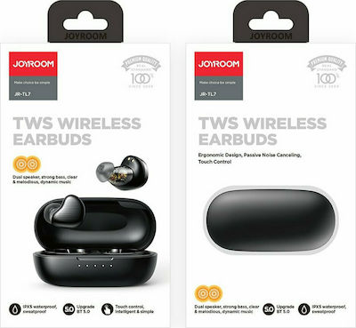 Joyroom JR-TL7 In-Ear Bluetooth-Freisprecheinrichtung Kopfhörer mit Schweißresistenz und Ladeetui Schwarz