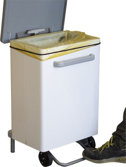 Stil Casa Metallic Wheeled Waste Bin 90lt with Pedal Inox