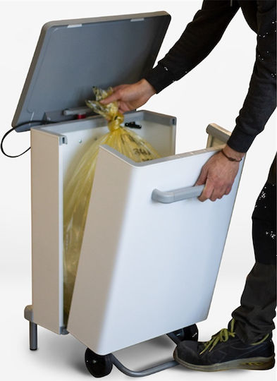 Ready Stil Casa Metallic Wheeled Waste Bin 90lt with Pedal Inox