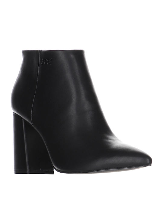 Zain Leather Women's Ankle Boots with High Heel Black