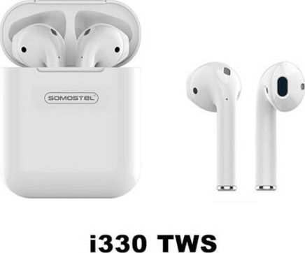 Somostel I330 Earbud Bluetooth Handsfree Ακουστικά με Θήκη Φόρτισης Λευκά
