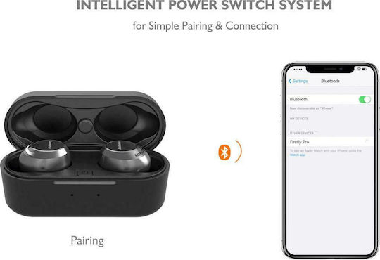 Firefly Pro In-ear Bluetooth Handsfree Ακουστικά με Θήκη Φόρτισης Μαύρα