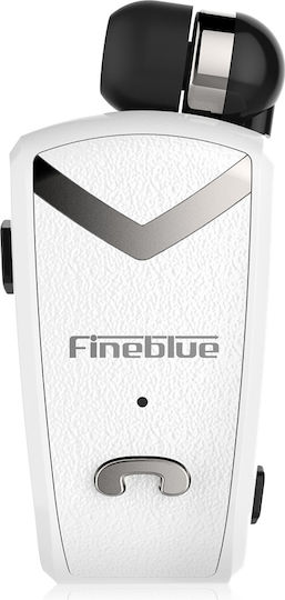 Fineblue F-V2 In-ear Bluetooth Handsfree Ακουστικό Πέτου Λευκό