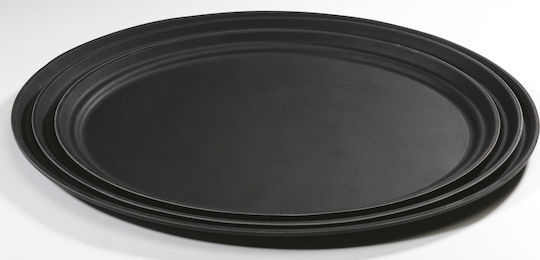 GTSA Kunststoff Oval Serviertablett Rutschfest in Schwarz Farbe 73.5x60cm 172-2900 1Stück