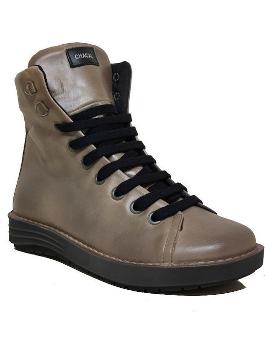 Leather Women's Ankle Boots Taupe
