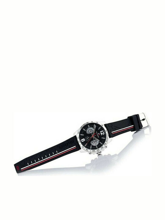 Tommy Hilfiger Decker Men's Watch 46mm Chronograph Battery with Black Rubber Strap