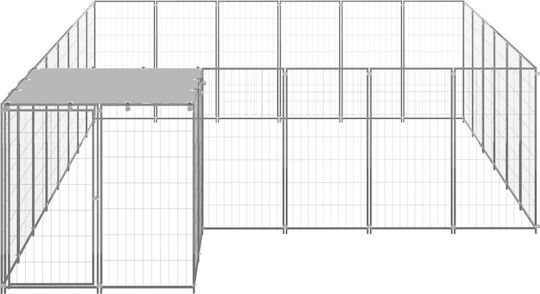 vidaXL Dog Park 12.1 sq.m. Made of Metallic Material in Silver Colour 440 x 330 x 110 cm