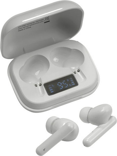 Denver TWE-38 In-ear Bluetooth Handsfree Căști cu Carcasă de Încărcare Alb