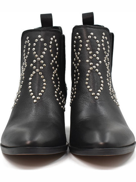 Leder Damen Chelsea-Stiefel Schwarze