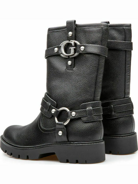 Leder Damenstiefel Schwarz FL82RNELE10