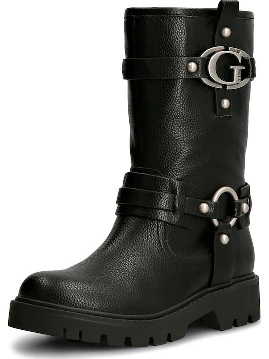 Leder Damenstiefel Schwarz FL82RNELE10