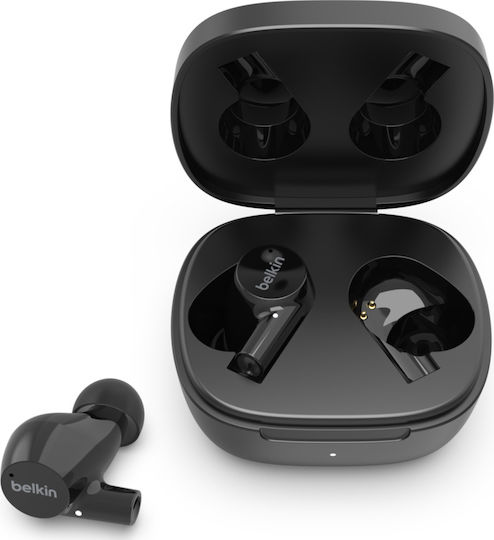 Belkin Soundform Rise In ear Bluetooth хендсфри Слушалки с Устойчивост на Пот и Кутийка за Зареждане Черен