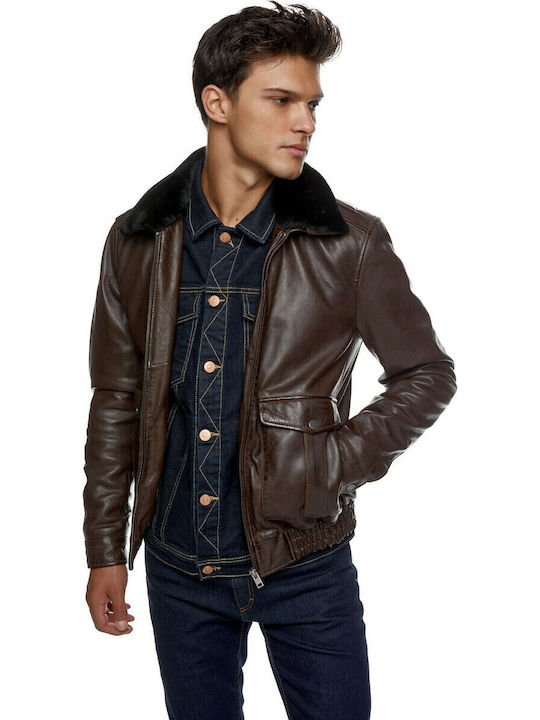 Cruz Lederjacke Winter Jacke Braun