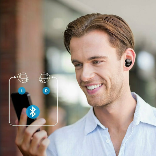Joyroom JR-TL10 In-Ear Bluetooth-Freisprecheinrichtung Kopfhörer mit Ladeetui Schwarz