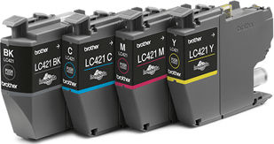 Brother LC421 Original Pack of 4 InkJet Printer Inks Yellow / Cyan / Magenta / Black (LC-421VAL)