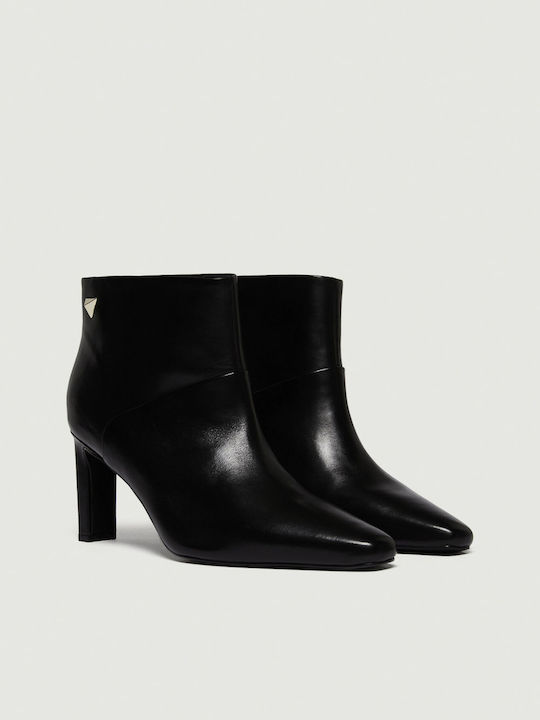 85KUW3327 Leather Women's Ankle Boots Black 85KUW3327-700