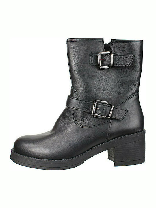 Ragazza Leder Damen Knöchelstiefel Schwarz