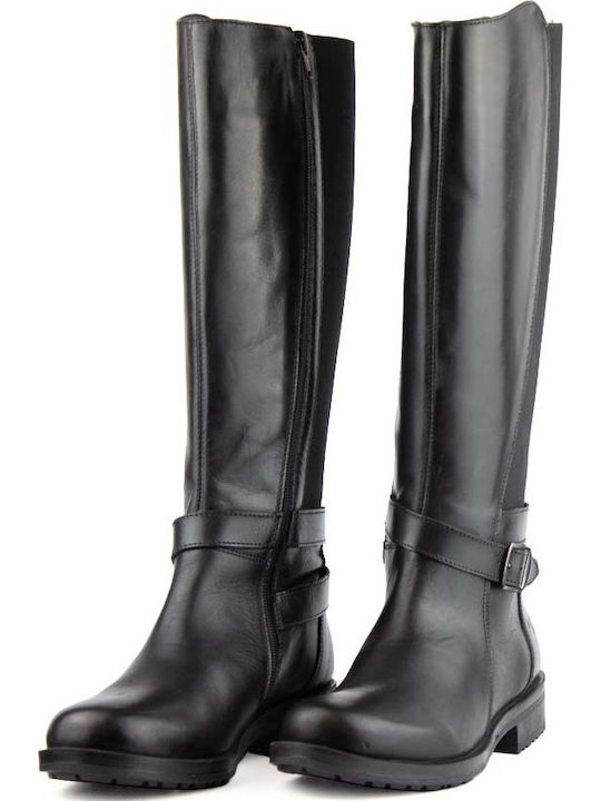 Leather Women's Boots with Rubber Black