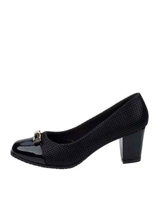 B-Soft Anatomic Synthetic Leather Black Medium Heels