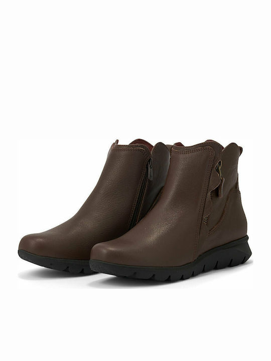 Leder Stiefeletten Damen Braun
